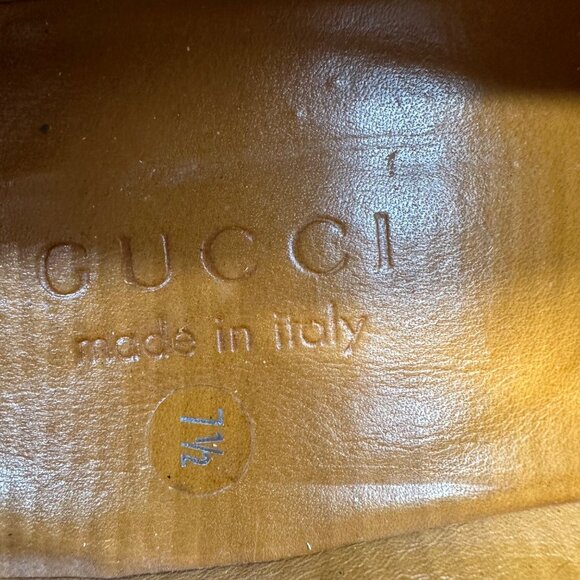 Gucci Black Slip On Loafers Mens Leather Upper Made in Italy Size 7.5D - Picture 10 of 16